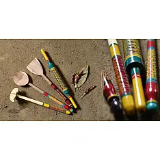 Rasoi | Handmade Wooden Kutch Lacquer Ladles { Set of Four } - 4